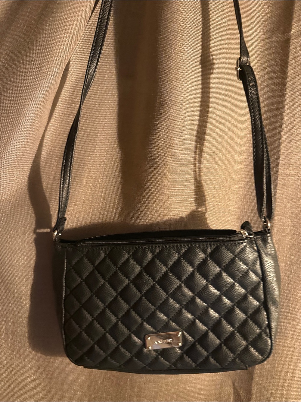 Nine West Black Quilted Satchel Crossbody